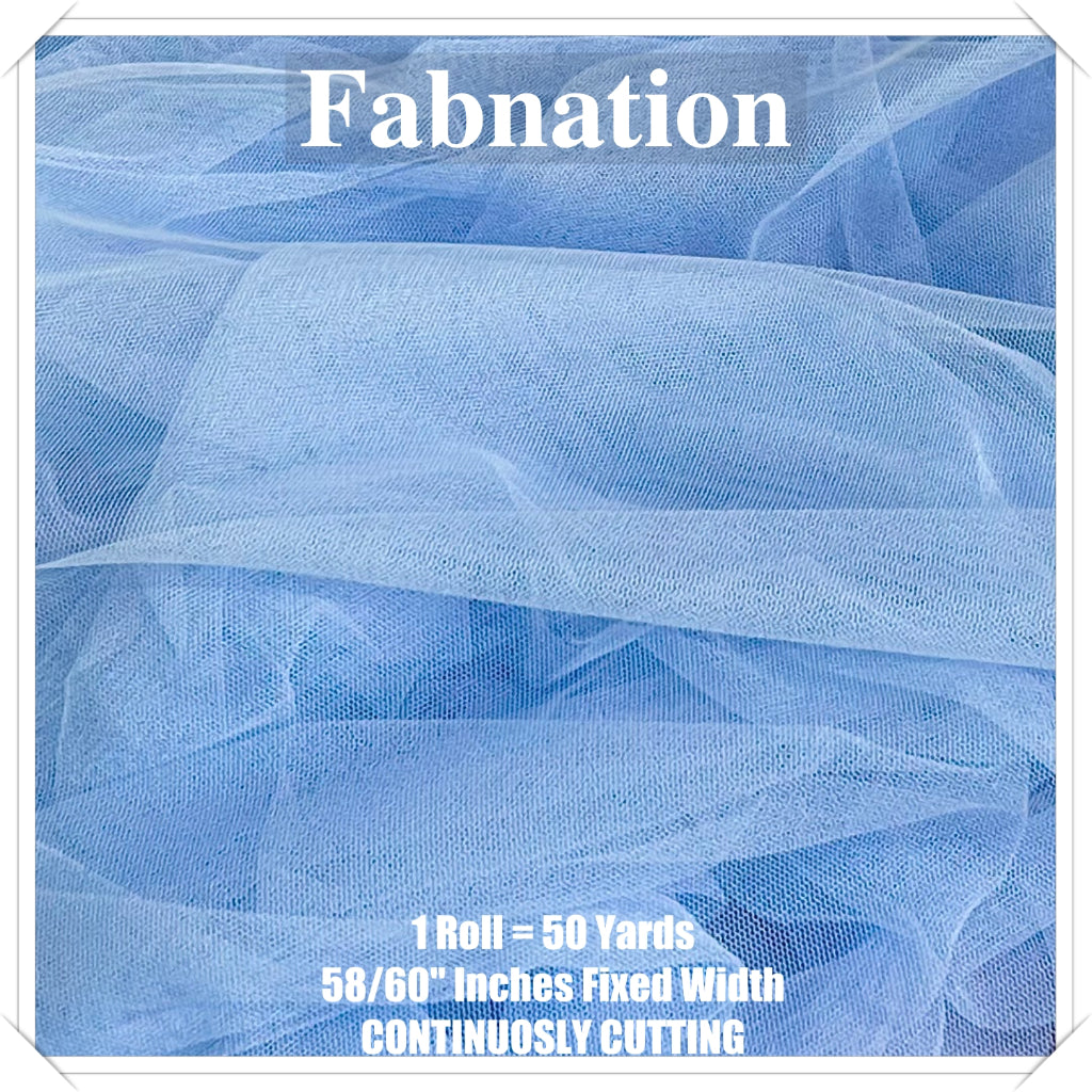 PREMIUM SOFT TULLE SILK PER ROLL = 50 YARDS /  FIXED 59/60" WIDTH / FABNATION TEXTILE