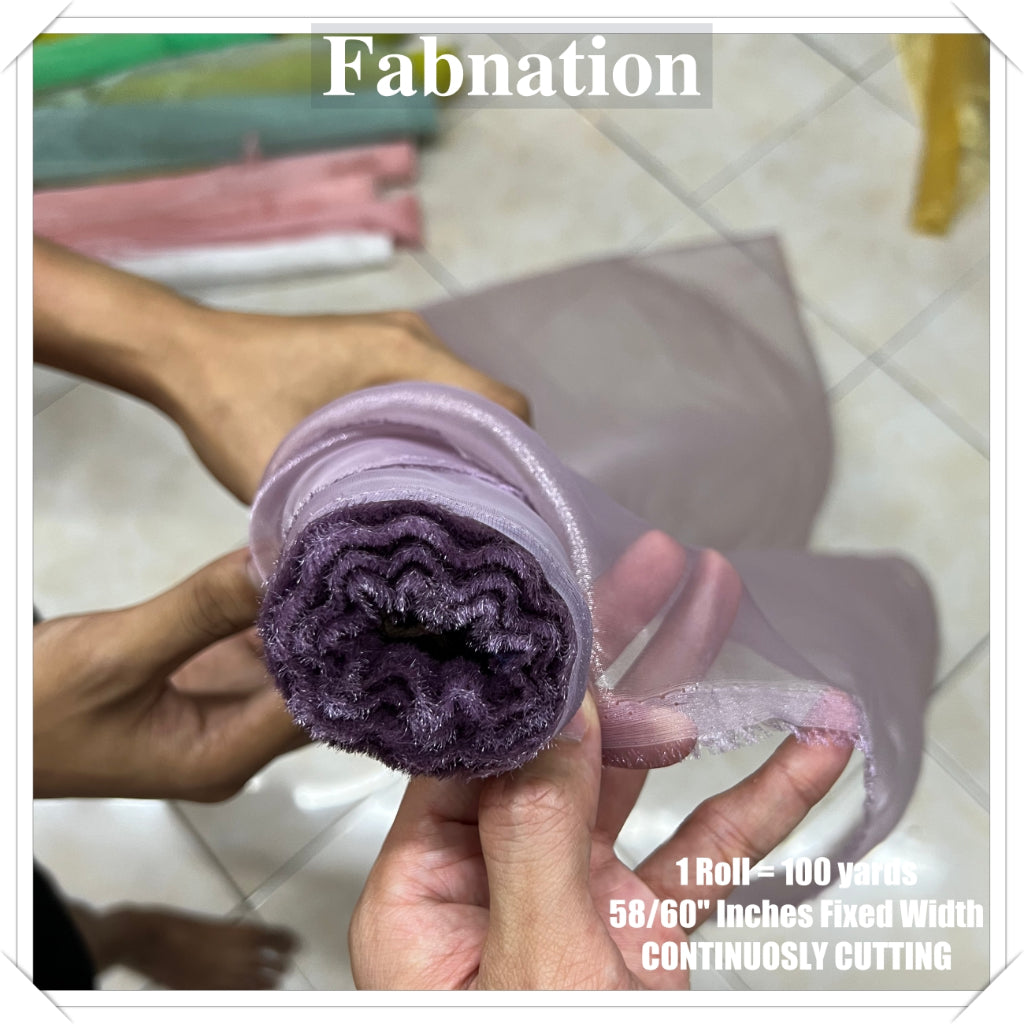 FROSTED ORGANZA PER ROLL = 100 YARDS FABRIC  58"/60" INCHES FIXED WIDTH / FABNATION