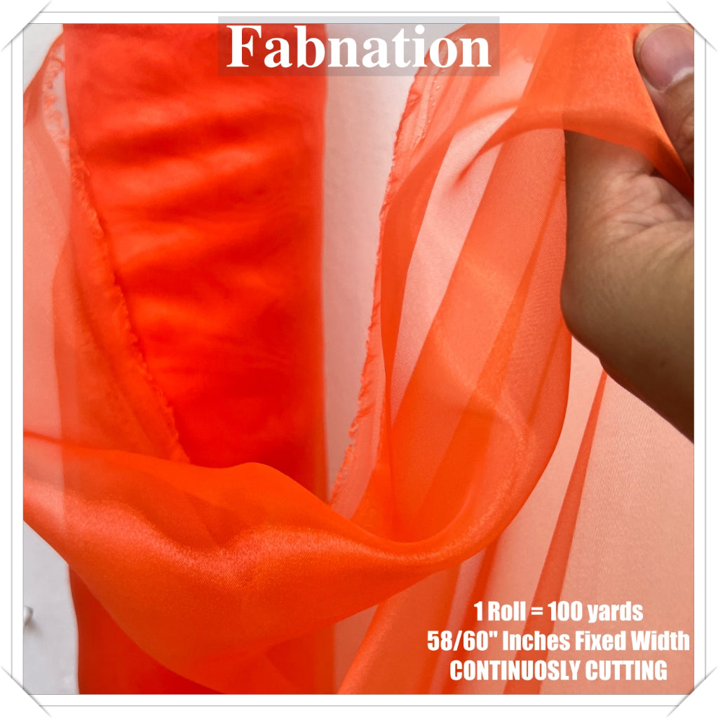 FROSTED ORGANZA PER ROLL = 100 YARDS FABRIC  58"/60" INCHES FIXED WIDTH / FABNATION