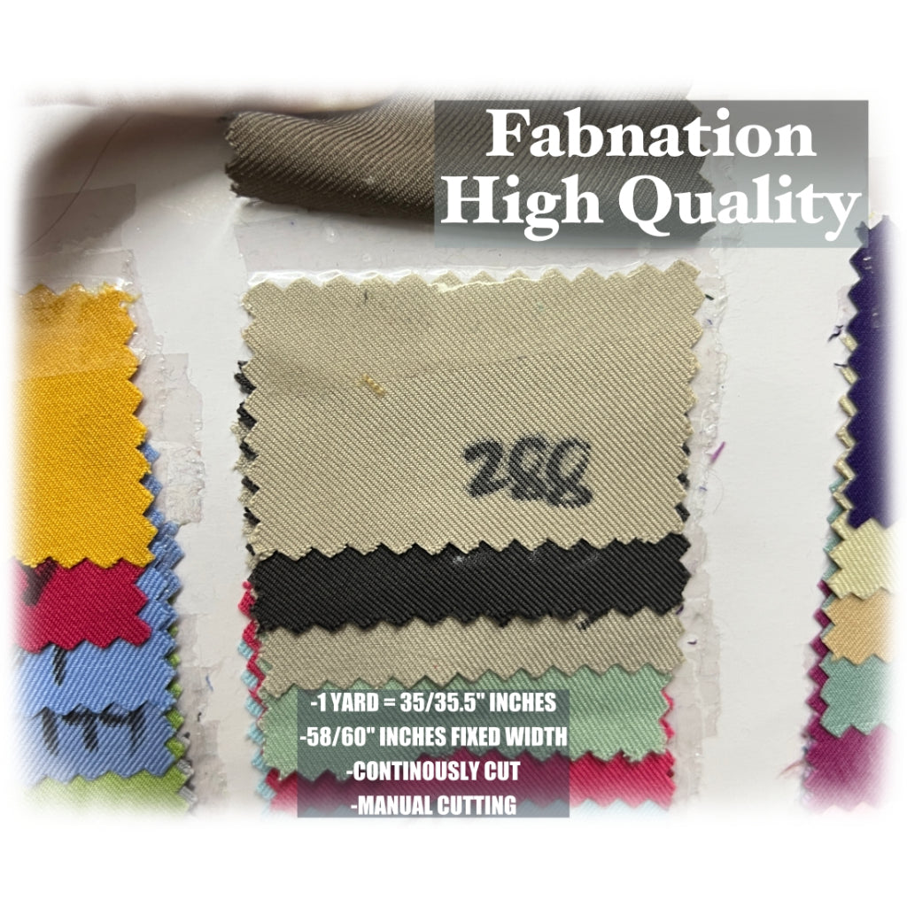 HQ Peach Twill Cotton Raw Tela, 35/35.5 Inches Length Per Yard, 58/60 Inch Fixed Width/Fab