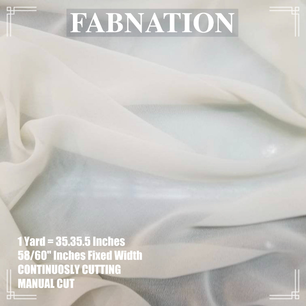 HI MULTI CHIFFON FABRIC PER YARD 35/35.5 INCHES PER YARD 58/60 INCHES FIXED WIDTH/ FABNATION