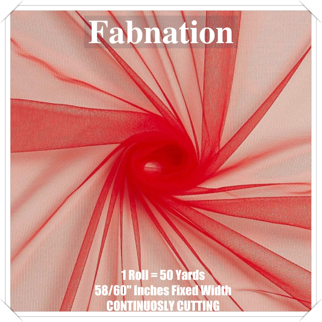 PREMIUM SOFT TULLE SILK PER ROLL = 50 YARDS /  FIXED 59/60" WIDTH / FABNATION TEXTILE