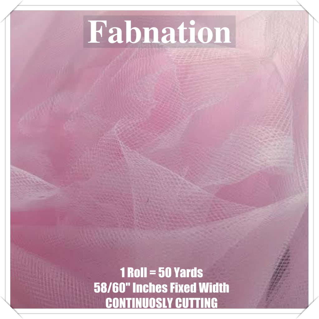PREMIUM SOFT TULLE SILK PER ROLL = 50 YARDS /  FIXED 59/60" WIDTH / FABNATION TEXTILE