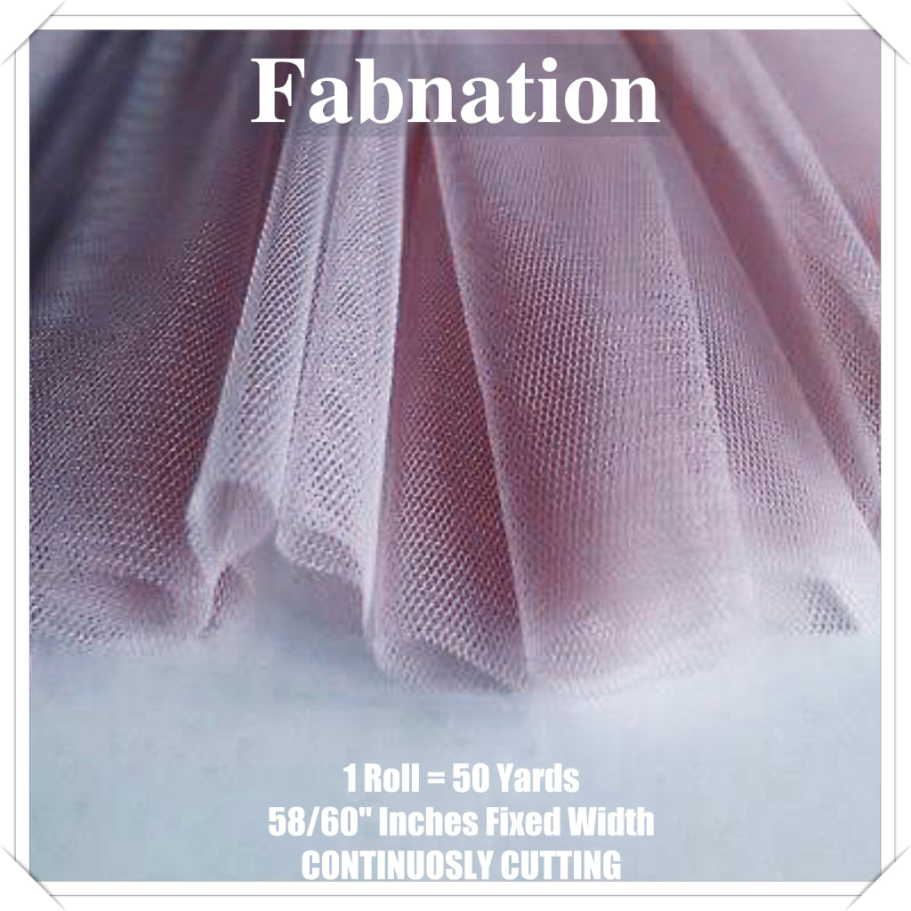 PREMIUM SOFT TULLE SILK PER ROLL = 50 YARDS /  FIXED 59/60" WIDTH / FABNATION TEXTILE