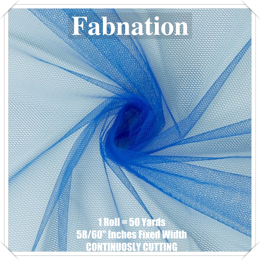 PREMIUM SOFT TULLE SILK PER ROLL = 50 YARDS /  FIXED 59/60" WIDTH / FABNATION TEXTILE