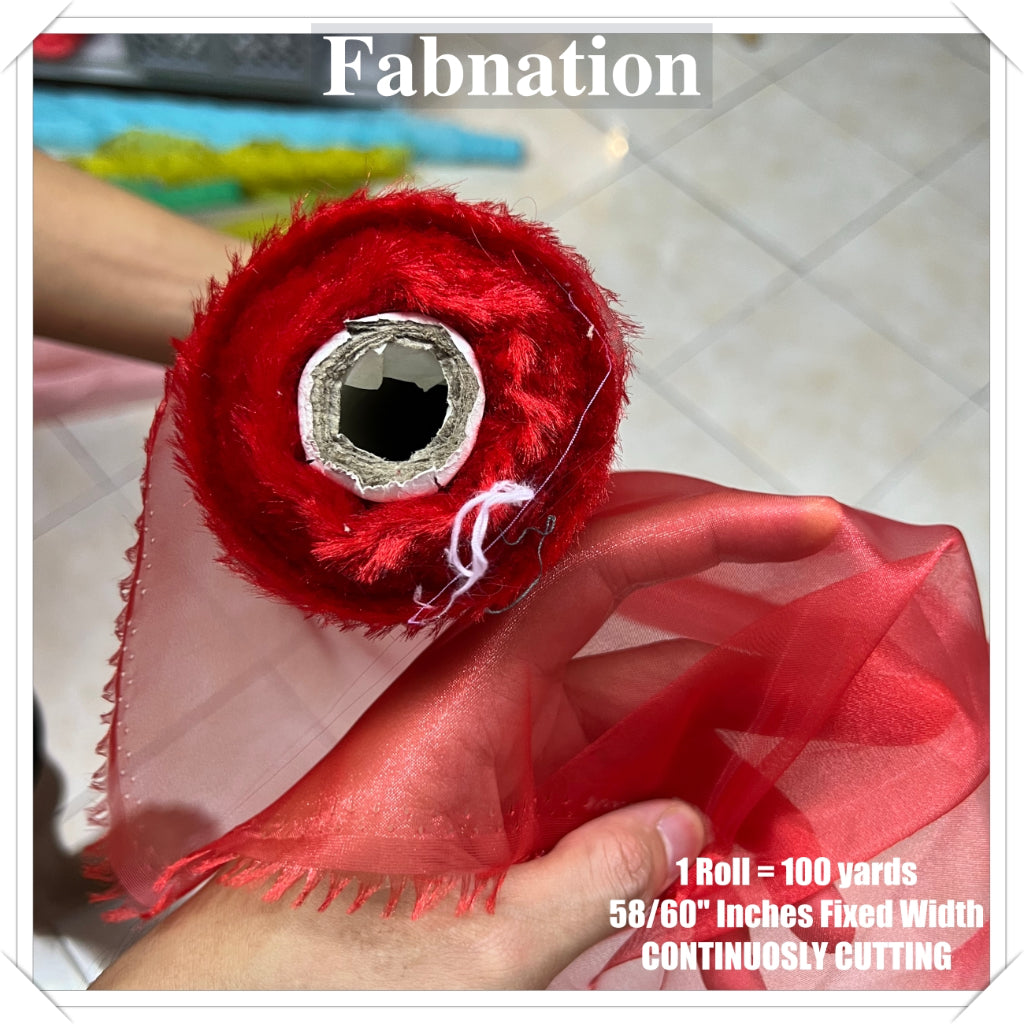 FROSTED ORGANZA PER ROLL = 100 YARDS FABRIC  58"/60" INCHES FIXED WIDTH / FABNATION