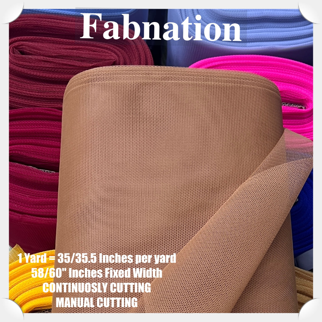SUPER HARD TULLE PER YARD FABRIC 35/35.5 INCHES PER YARD 58/60 INCHES FIXED WIDTH / FABNATION
