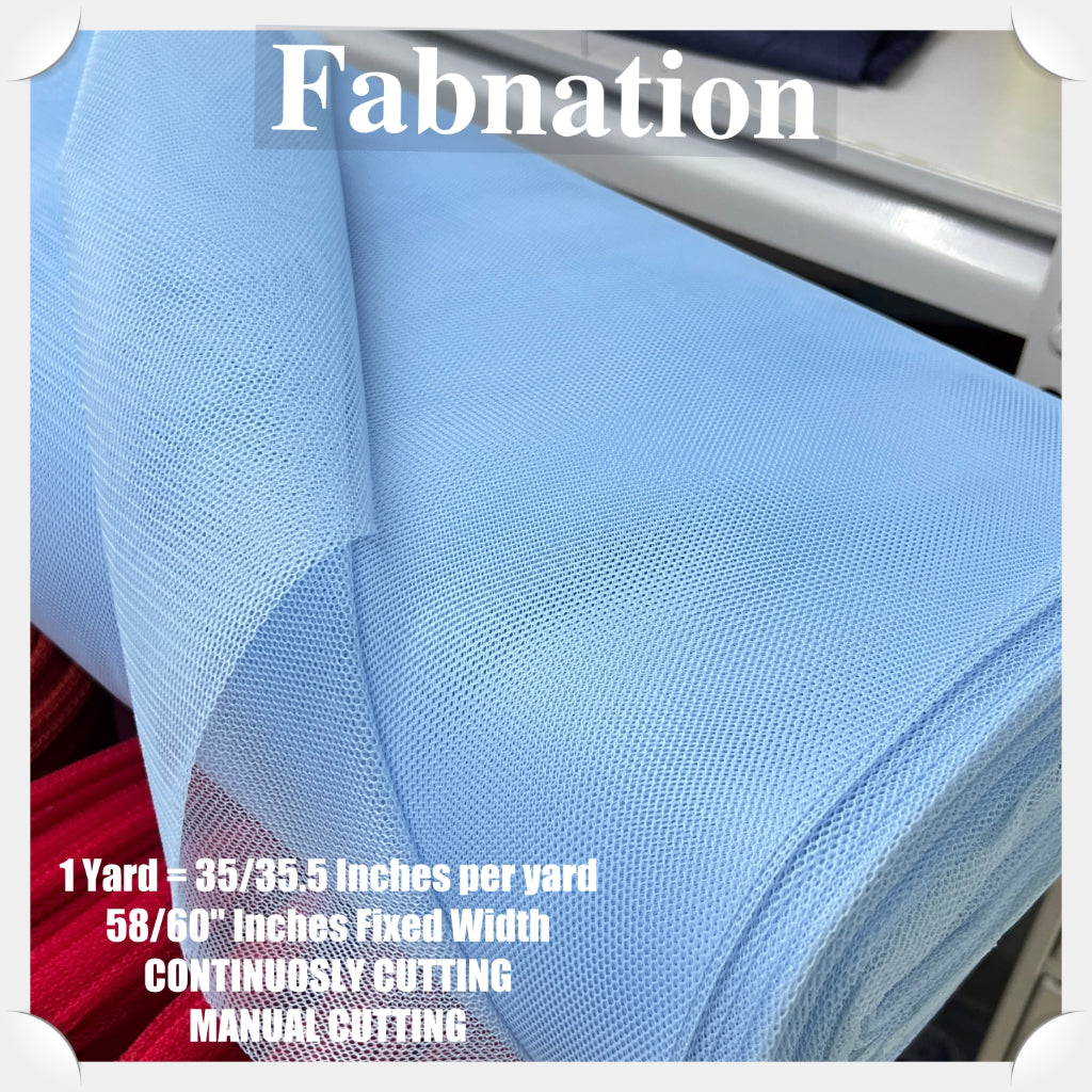 SUPER HARD TULLE PER YARD FABRIC 35/35.5 INCHES PER YARD 58/60 INCHES FIXED WIDTH / FABNATION