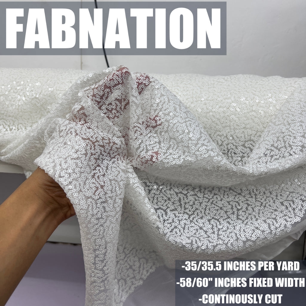 Fully Sequins Tulle Sequence Fabric 54/60 Inches Width For Backdrop, Table Cloth and Gown Per Yard