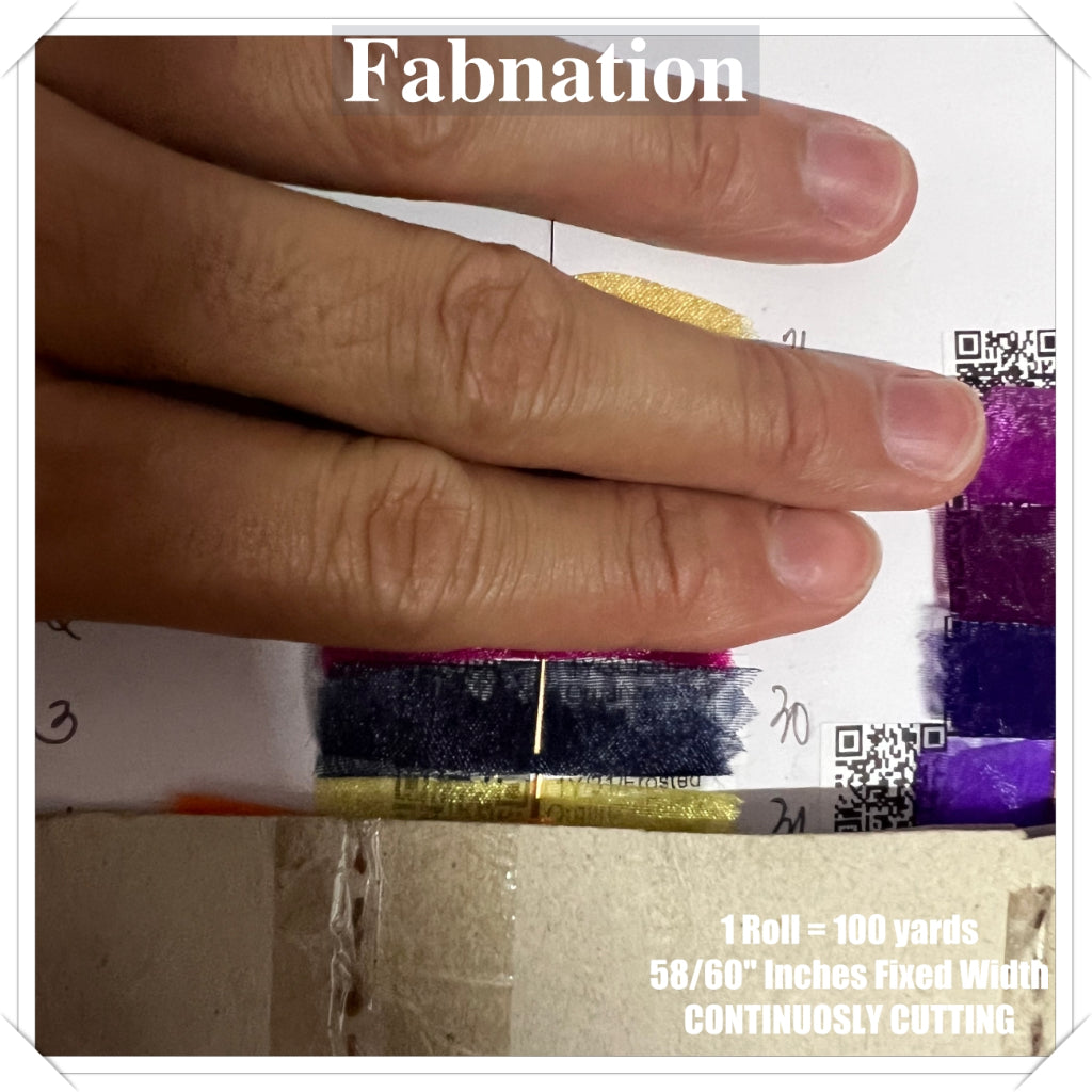 FROSTED ORGANZA PER ROLL = 100 YARDS FABRIC  58"/60" INCHES FIXED WIDTH / FABNATION