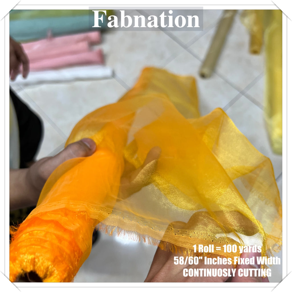 FROSTED ORGANZA PER ROLL = 100 YARDS FABRIC  58"/60" INCHES FIXED WIDTH / FABNATION