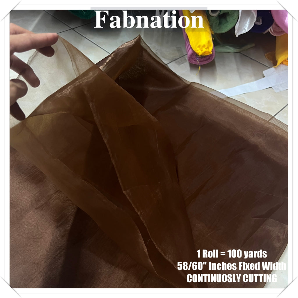 FROSTED ORGANZA PER ROLL = 100 YARDS FABRIC  58"/60" INCHES FIXED WIDTH / FABNATION