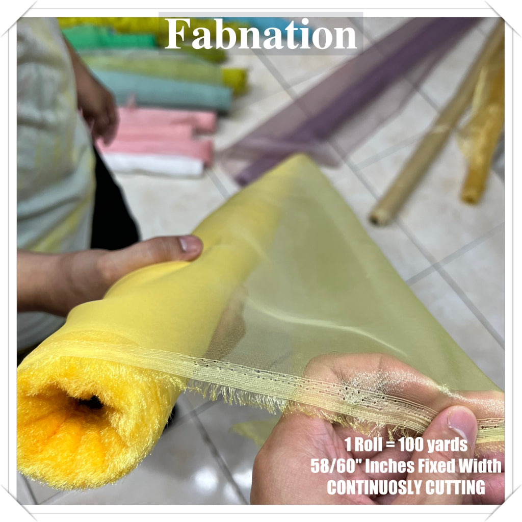 FROSTED ORGANZA PER ROLL = 100 YARDS FABRIC  58"/60" INCHES FIXED WIDTH / FABNATION