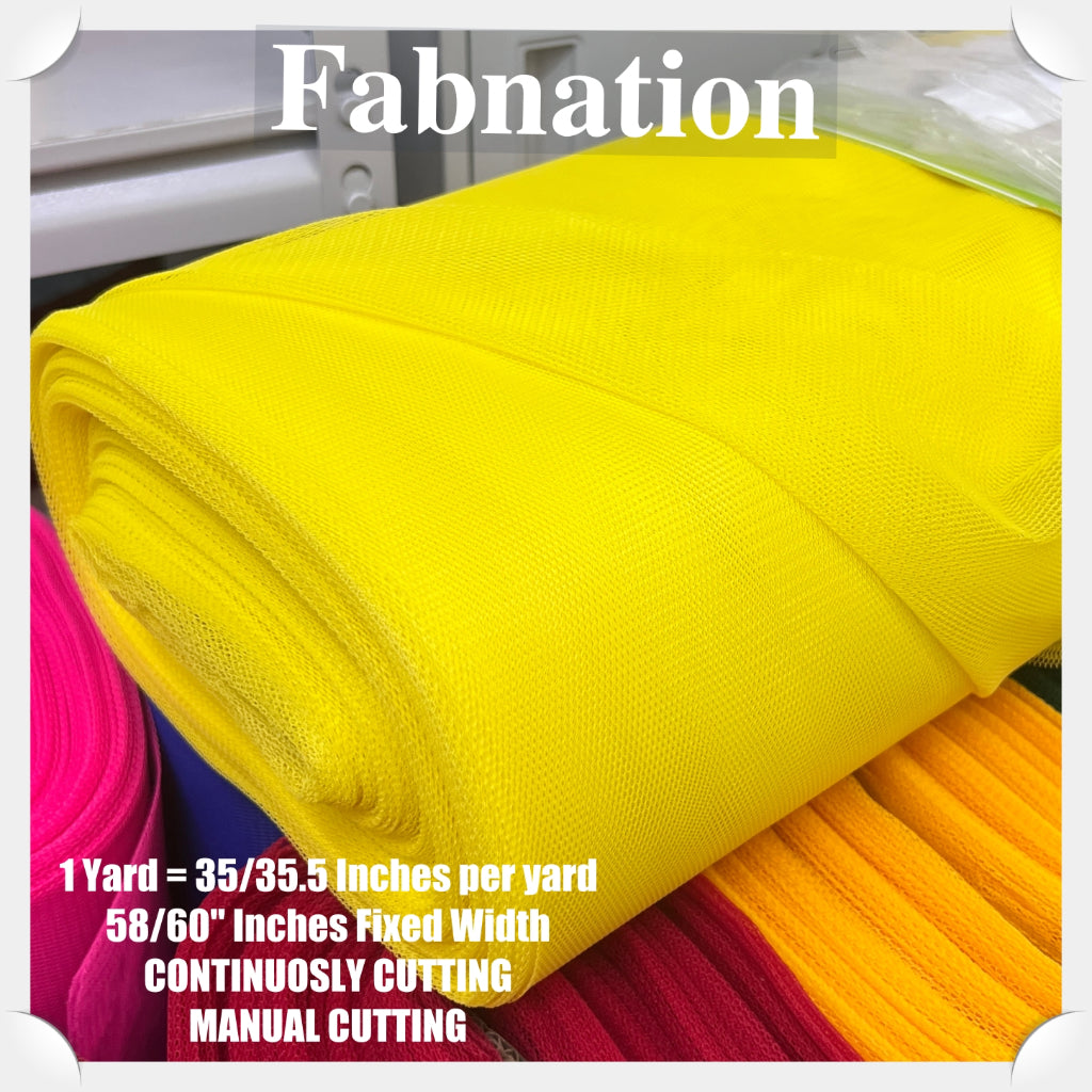 SUPER HARD TULLE PER YARD FABRIC 35/35.5 INCHES PER YARD 58/60 INCHES FIXED WIDTH / FABNATION