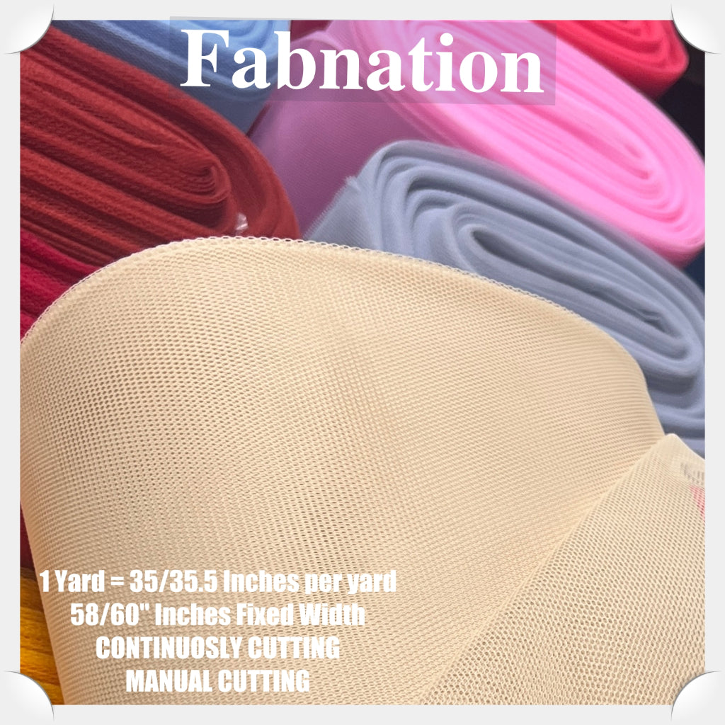 SUPER HARD TULLE PER YARD FABRIC 35/35.5 INCHES PER YARD 58/60 INCHES FIXED WIDTH / FABNATION