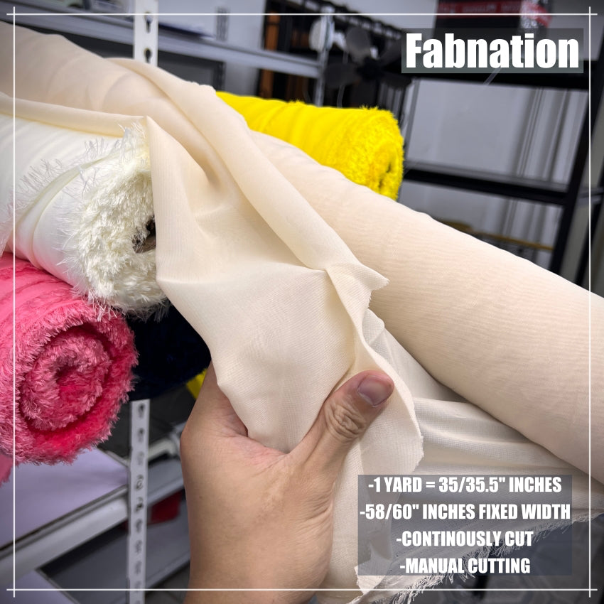 HI MULTI CHIFFON FABRIC PER YARD 35/35.5 INCHES PER YARD 58/60 INCHES FIXED WIDTH/ FABNATION