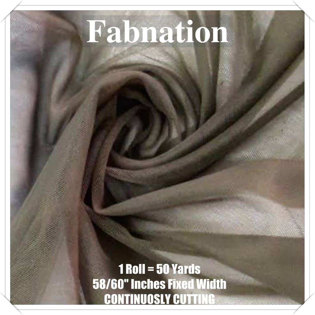 PREMIUM SOFT TULLE SILK PER ROLL = 50 YARDS /  FIXED 59/60" WIDTH / FABNATION TEXTILE