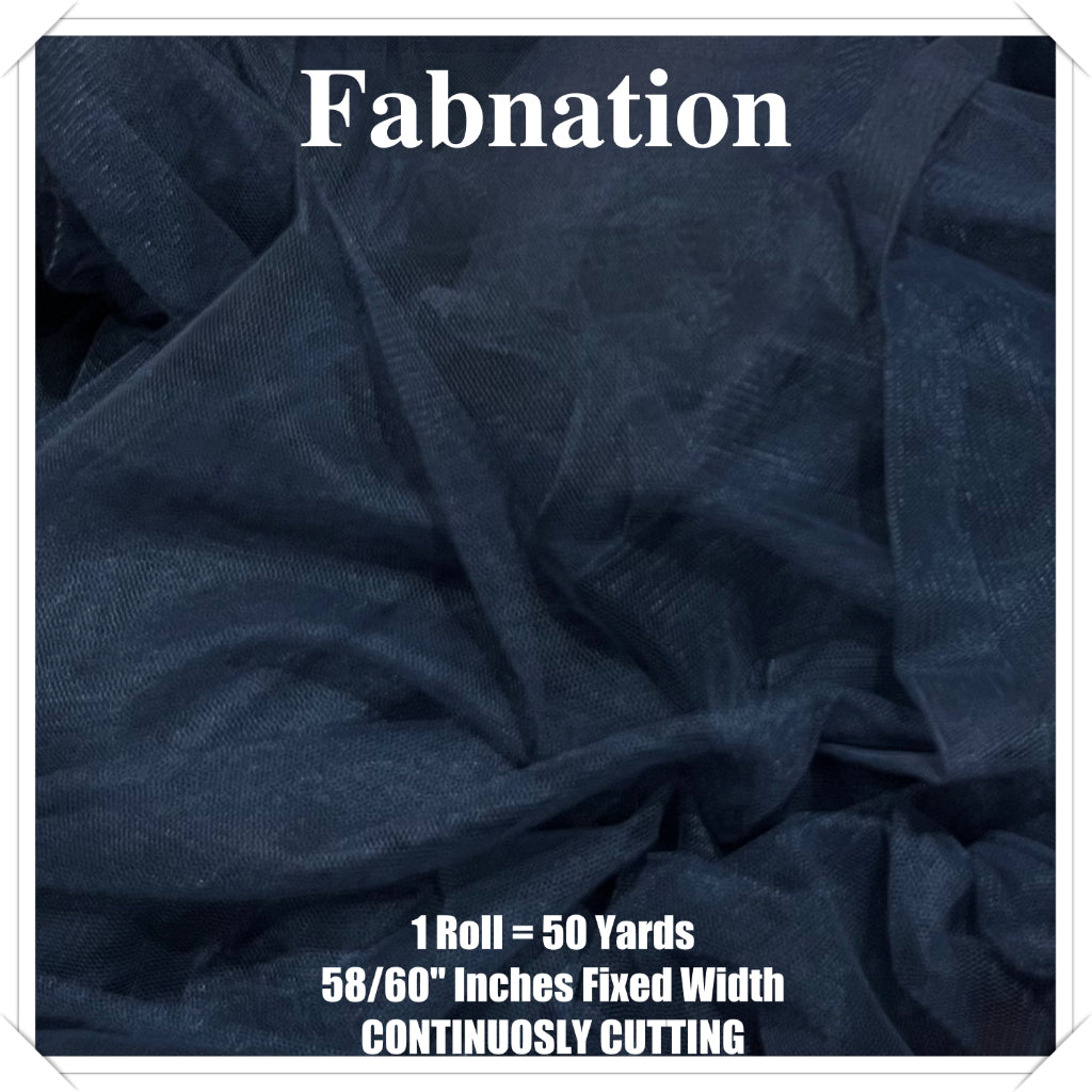PREMIUM SOFT TULLE SILK PER ROLL = 50 YARDS /  FIXED 59/60" WIDTH / FABNATION TEXTILE