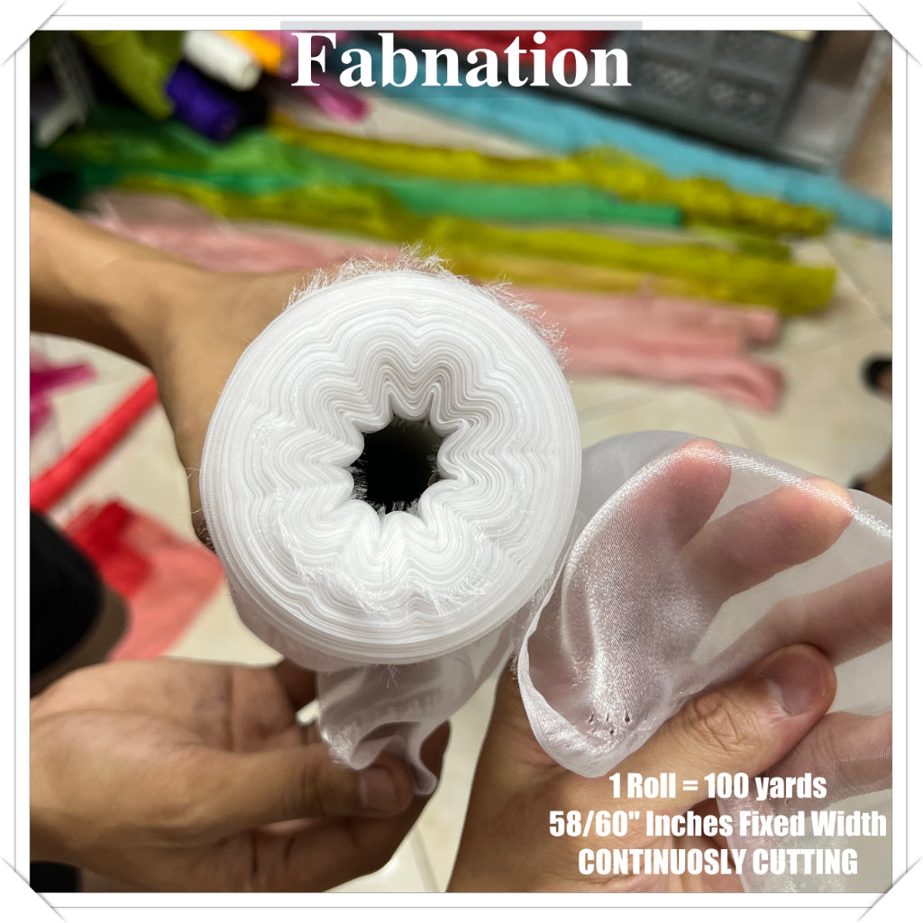 FROSTED ORGANZA PER ROLL = 100 YARDS FABRIC  58"/60" INCHES FIXED WIDTH / FABNATION