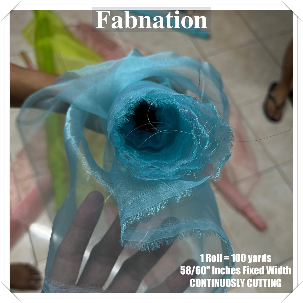 FROSTED ORGANZA PER ROLL = 100 YARDS FABRIC  58"/60" INCHES FIXED WIDTH / FABNATION