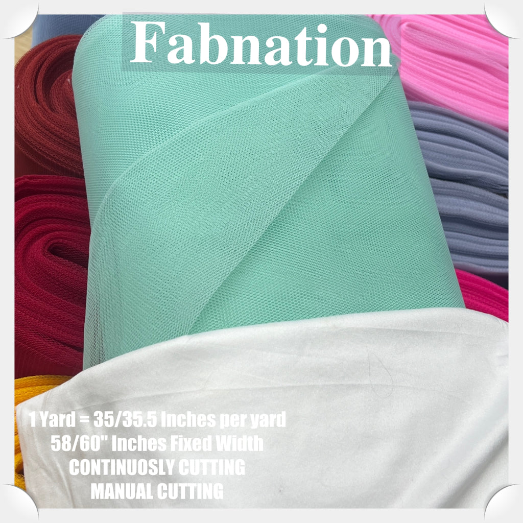 SUPER HARD TULLE PER YARD FABRIC 35/35.5 INCHES PER YARD 58/60 INCHES FIXED WIDTH / FABNATION