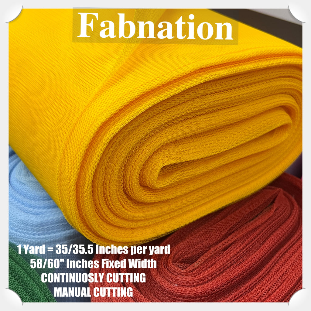 SUPER HARD TULLE PER YARD FABRIC 35/35.5 INCHES PER YARD 58/60 INCHES FIXED WIDTH / FABNATION