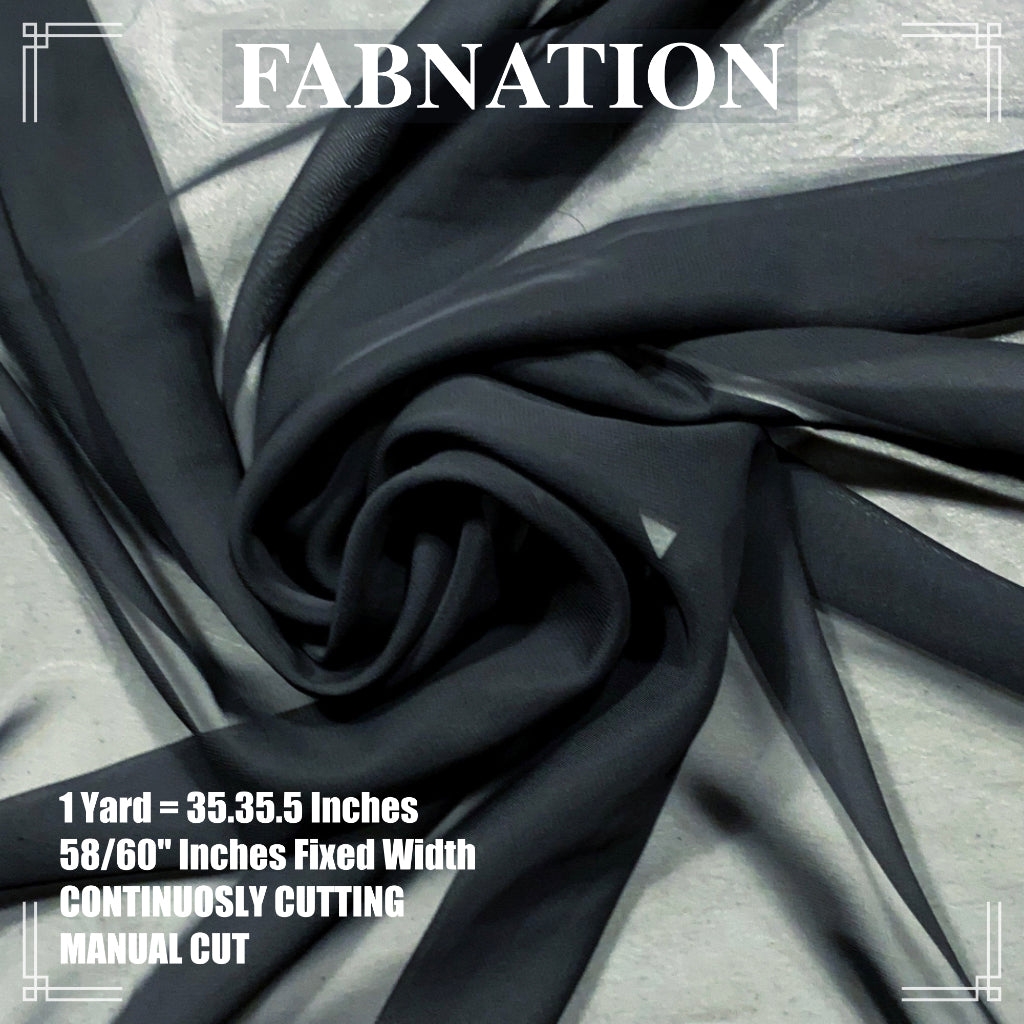 HI MULTI CHIFFON FABRIC PER YARD 35/35.5 INCHES PER YARD 58/60 INCHES FIXED WIDTH/ FABNATION