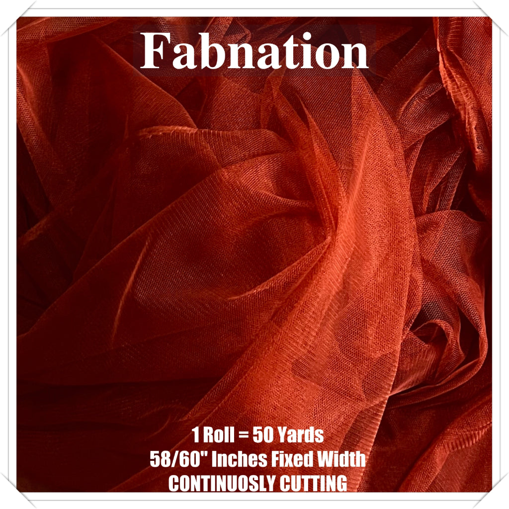 PREMIUM SOFT TULLE SILK PER ROLL = 50 YARDS /  FIXED 59/60" WIDTH / FABNATION TEXTILE