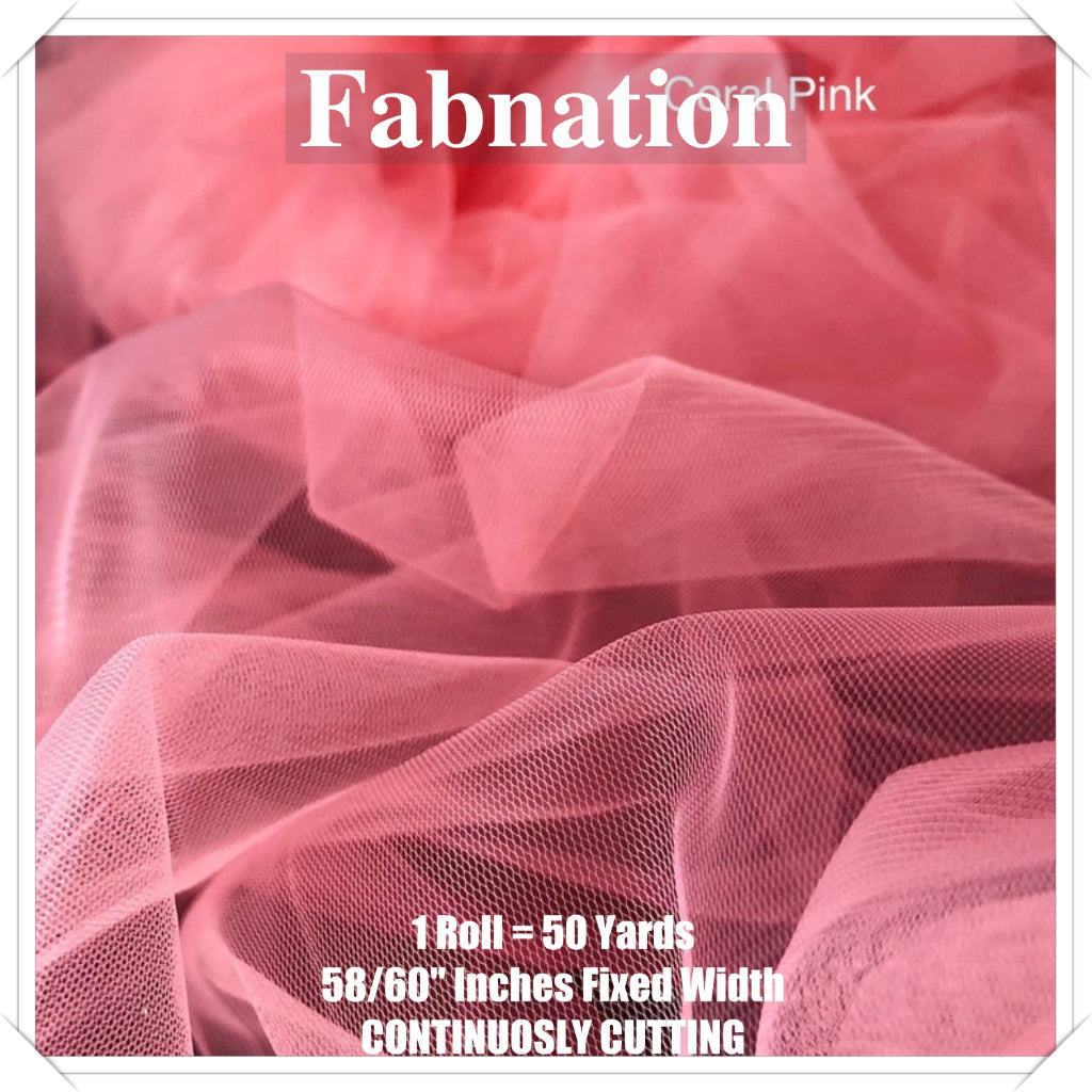 PREMIUM SOFT TULLE SILK PER ROLL = 50 YARDS /  FIXED 59/60" WIDTH / FABNATION TEXTILE