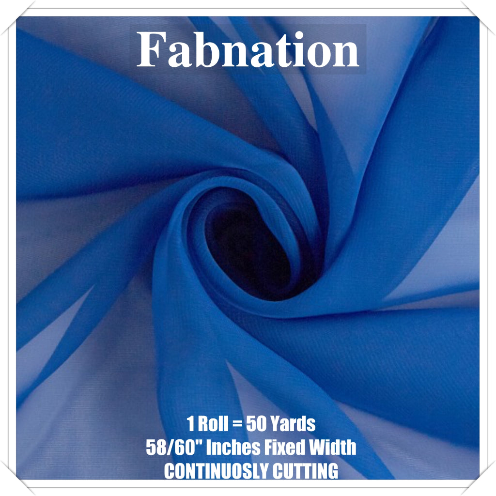 PREMIUM SOFT TULLE SILK PER ROLL = 50 YARDS /  FIXED 59/60" WIDTH / FABNATION TEXTILE