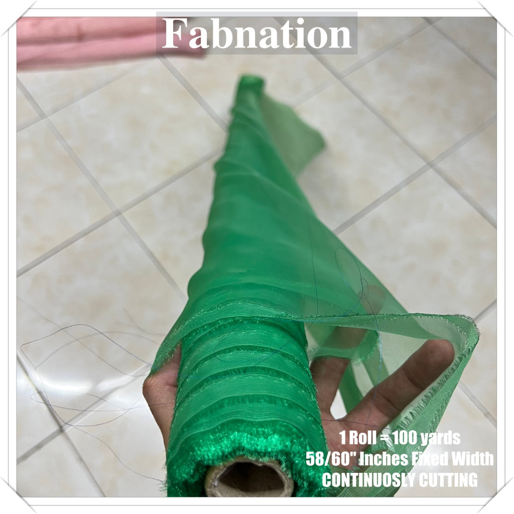 FROSTED ORGANZA PER ROLL = 100 YARDS FABRIC  58"/60" INCHES FIXED WIDTH / FABNATION