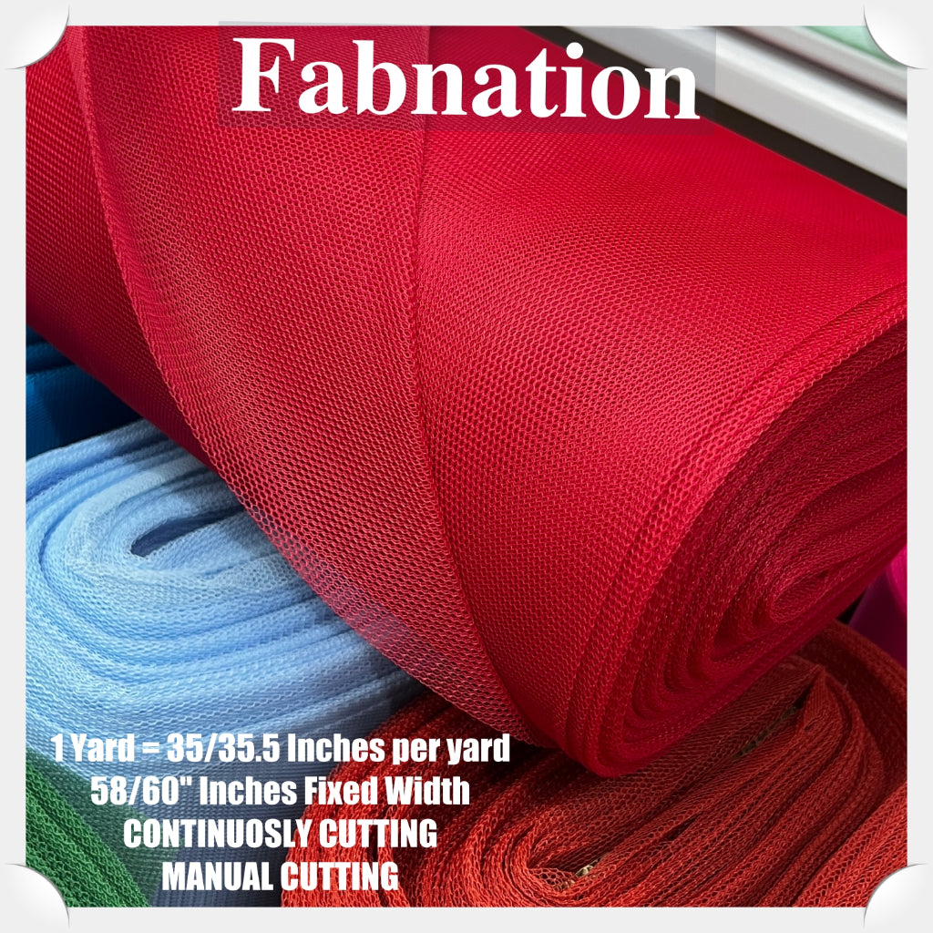 SUPER HARD TULLE PER YARD FABRIC 35/35.5 INCHES PER YARD 58/60 INCHES FIXED WIDTH / FABNATION