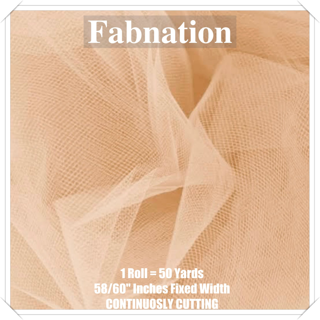 PREMIUM SOFT TULLE SILK PER ROLL = 50 YARDS /  FIXED 59/60" WIDTH / FABNATION TEXTILE