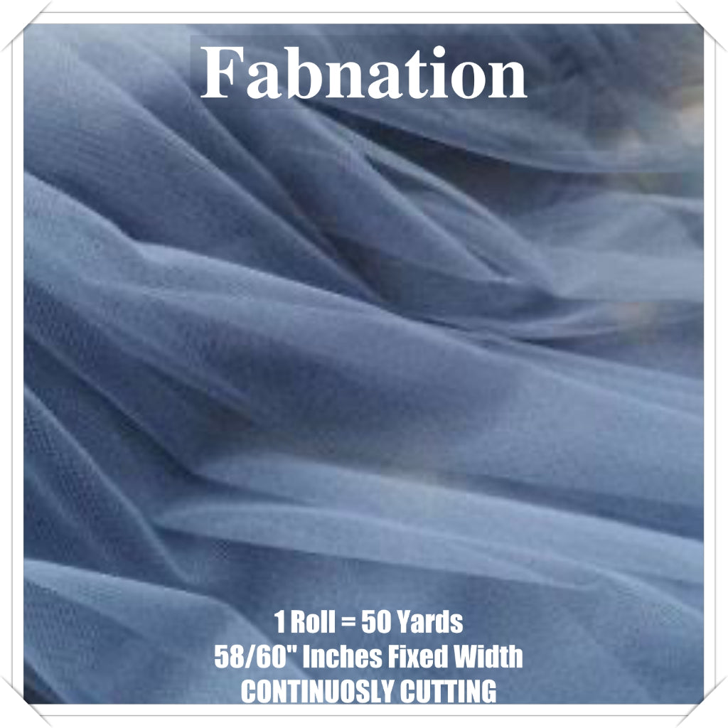 PREMIUM SOFT TULLE SILK PER ROLL = 50 YARDS /  FIXED 59/60" WIDTH / FABNATION TEXTILE