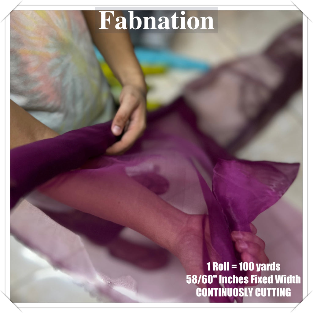 FROSTED ORGANZA PER ROLL = 100 YARDS FABRIC  58"/60" INCHES FIXED WIDTH / FABNATION