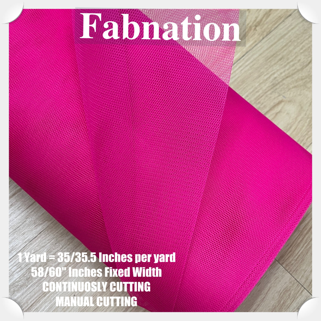 SUPER HARD TULLE PER YARD FABRIC 35/35.5 INCHES PER YARD 58/60 INCHES FIXED WIDTH / FABNATION