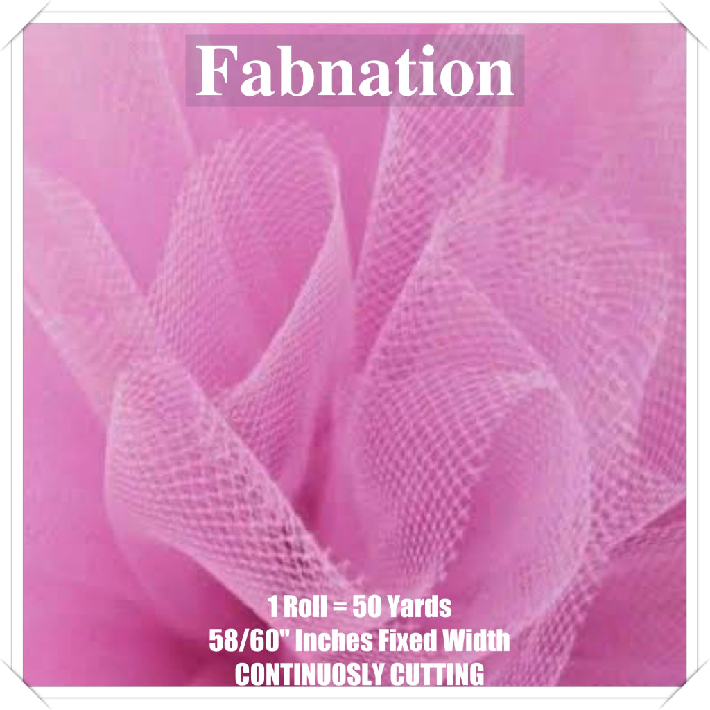 PREMIUM SOFT TULLE SILK PER ROLL = 50 YARDS /  FIXED 59/60" WIDTH / FABNATION TEXTILE