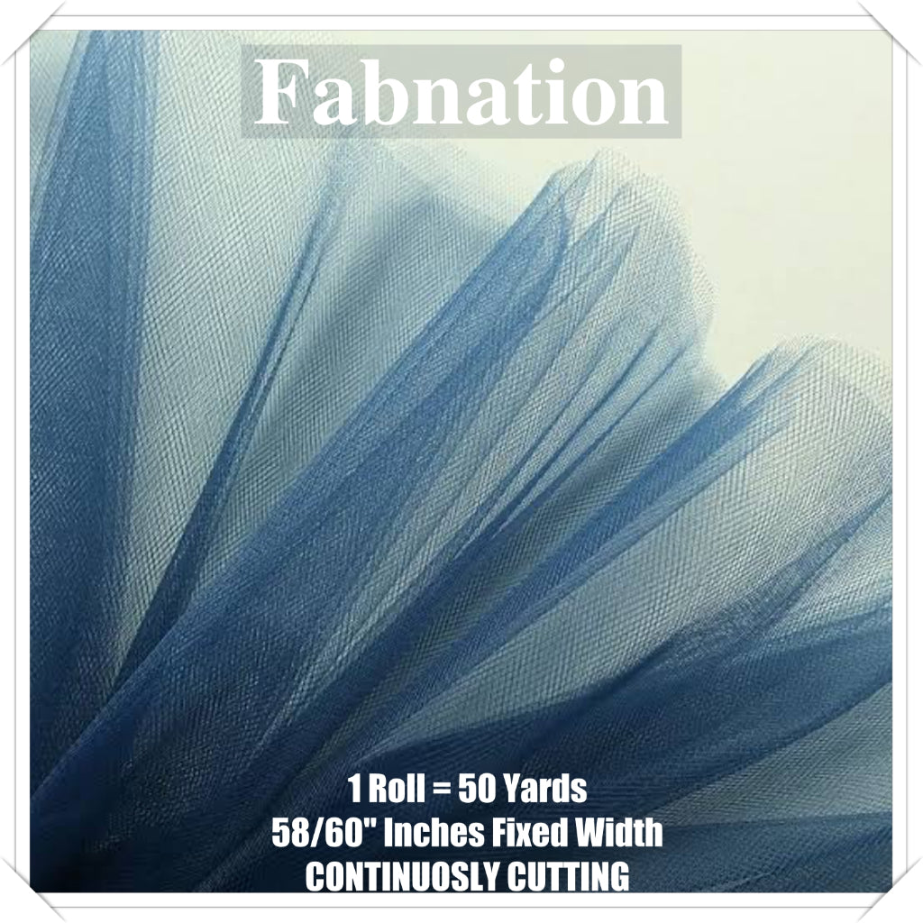 PREMIUM SOFT TULLE SILK PER ROLL = 50 YARDS /  FIXED 59/60" WIDTH / FABNATION TEXTILE