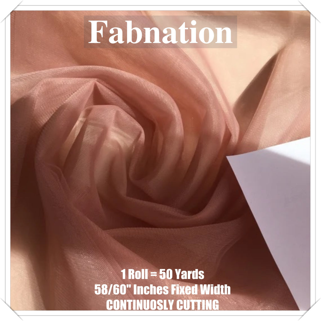 PREMIUM SOFT TULLE SILK PER ROLL = 50 YARDS /  FIXED 59/60" WIDTH / FABNATION TEXTILE