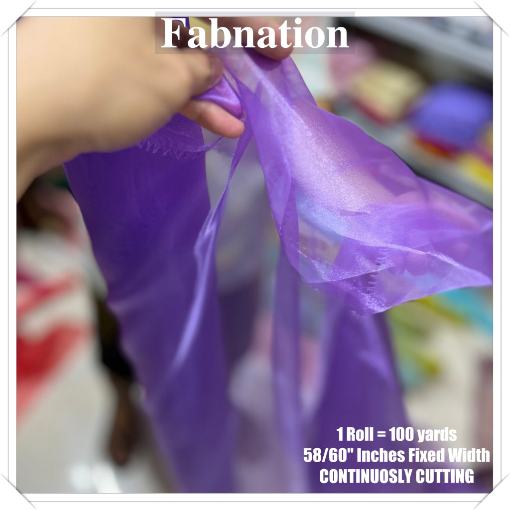 FROSTED ORGANZA PER ROLL = 100 YARDS FABRIC  58"/60" INCHES FIXED WIDTH / FABNATION