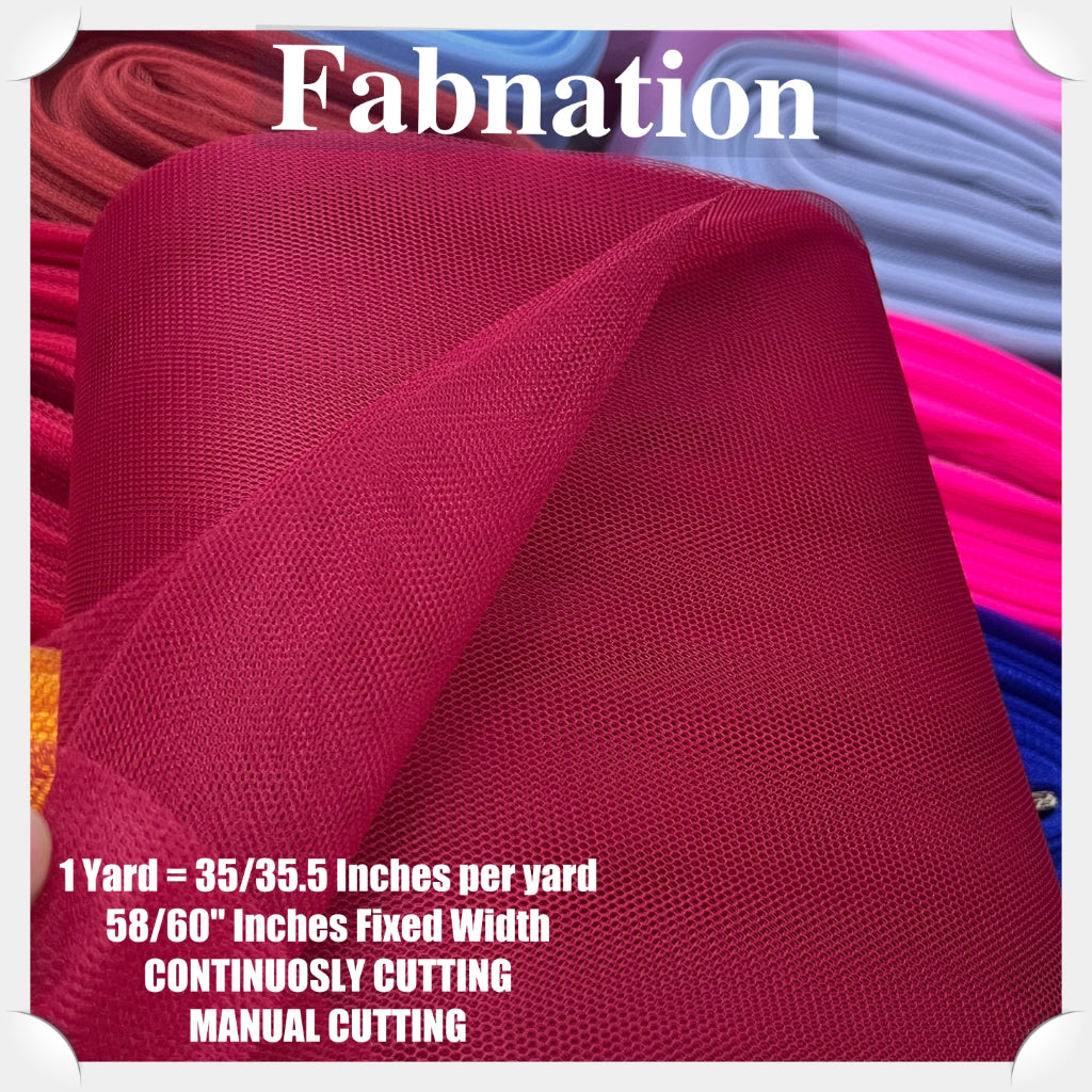 SUPER HARD TULLE PER YARD FABRIC 35/35.5 INCHES PER YARD 58/60 INCHES FIXED WIDTH / FABNATION
