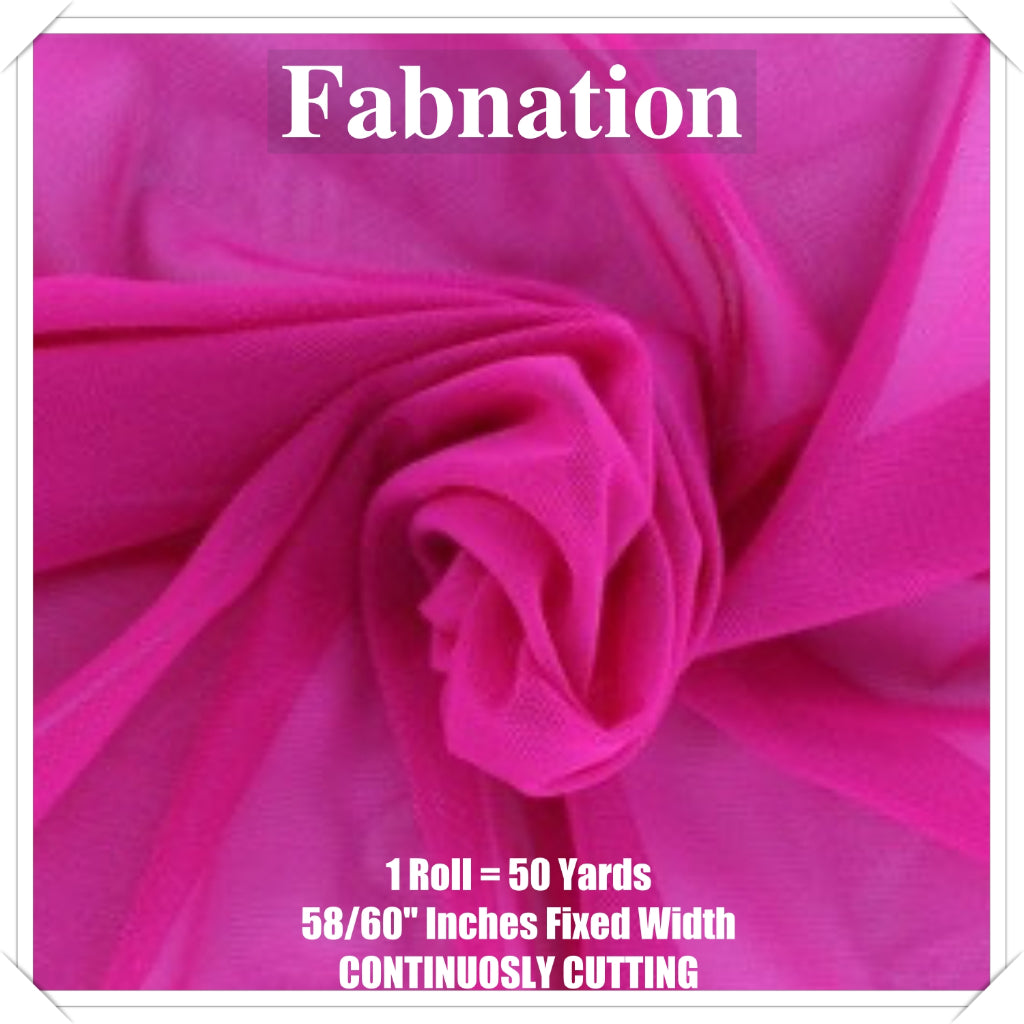 PREMIUM SOFT TULLE SILK PER ROLL = 50 YARDS /  FIXED 59/60" WIDTH / FABNATION TEXTILE