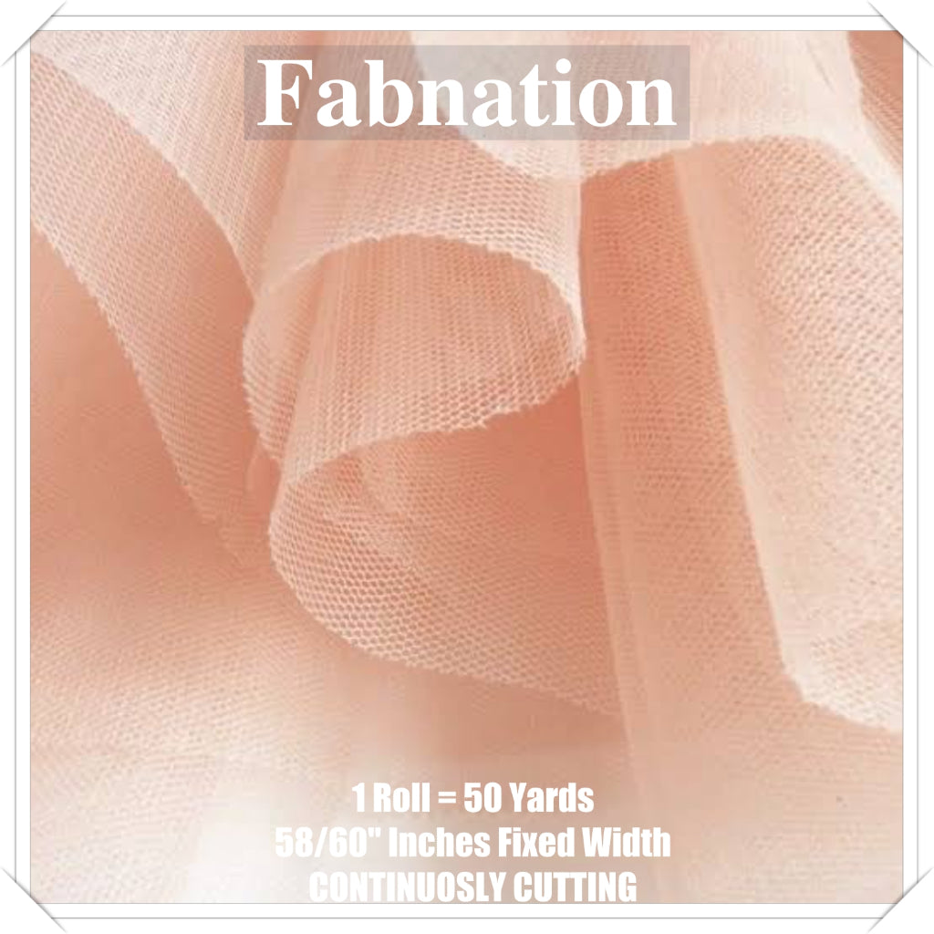 PREMIUM SOFT TULLE SILK PER ROLL = 50 YARDS /  FIXED 59/60" WIDTH / FABNATION TEXTILE