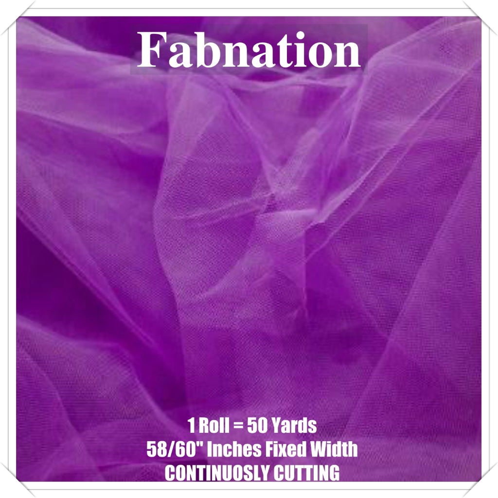 PREMIUM SOFT TULLE SILK PER ROLL = 50 YARDS /  FIXED 59/60" WIDTH / FABNATION TEXTILE