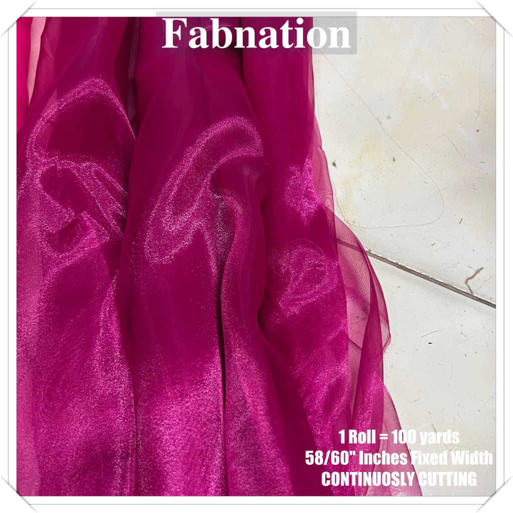 FROSTED ORGANZA PER ROLL = 100 YARDS FABRIC  58"/60" INCHES FIXED WIDTH / FABNATION