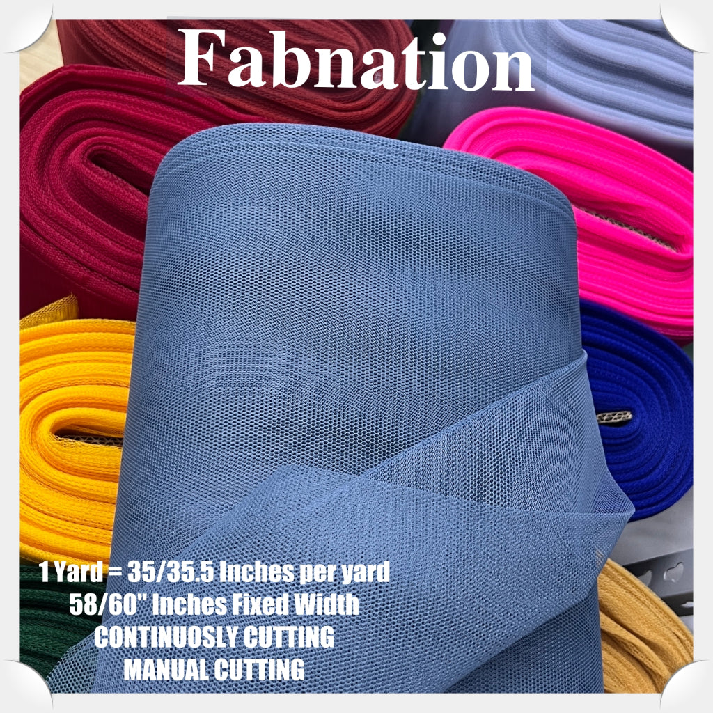 SUPER HARD TULLE PER YARD FABRIC 35/35.5 INCHES PER YARD 58/60 INCHES FIXED WIDTH / FABNATION