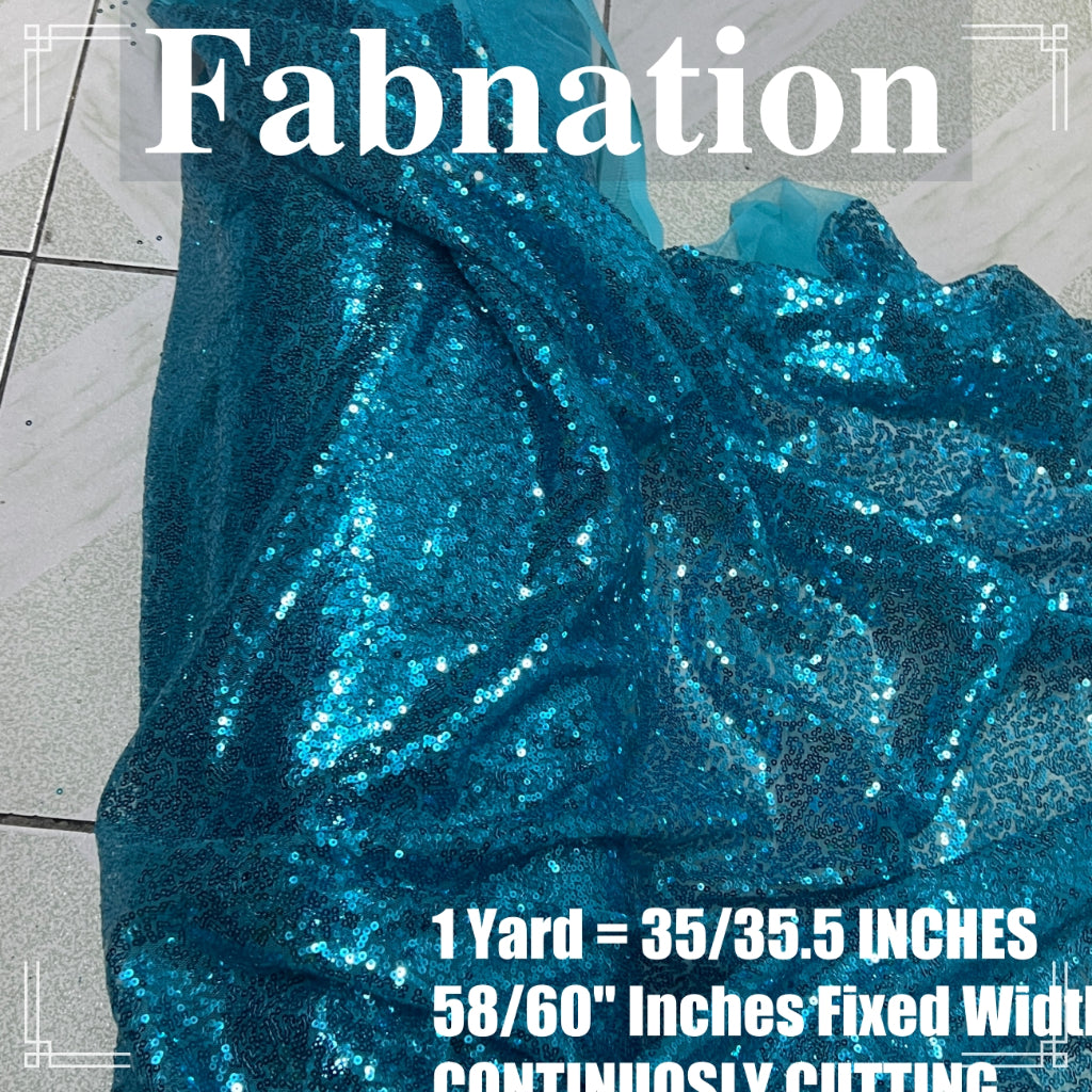 Fully Sequins Tulle Sequence Fabric 54/60 Inches Width For Backdrop, Table Cloth and Gown Per Yard