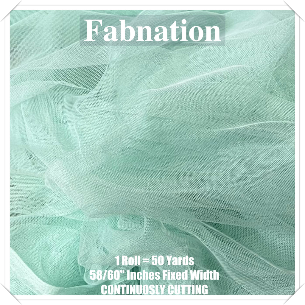 PREMIUM SOFT TULLE SILK PER ROLL = 50 YARDS /  FIXED 59/60" WIDTH / FABNATION TEXTILE