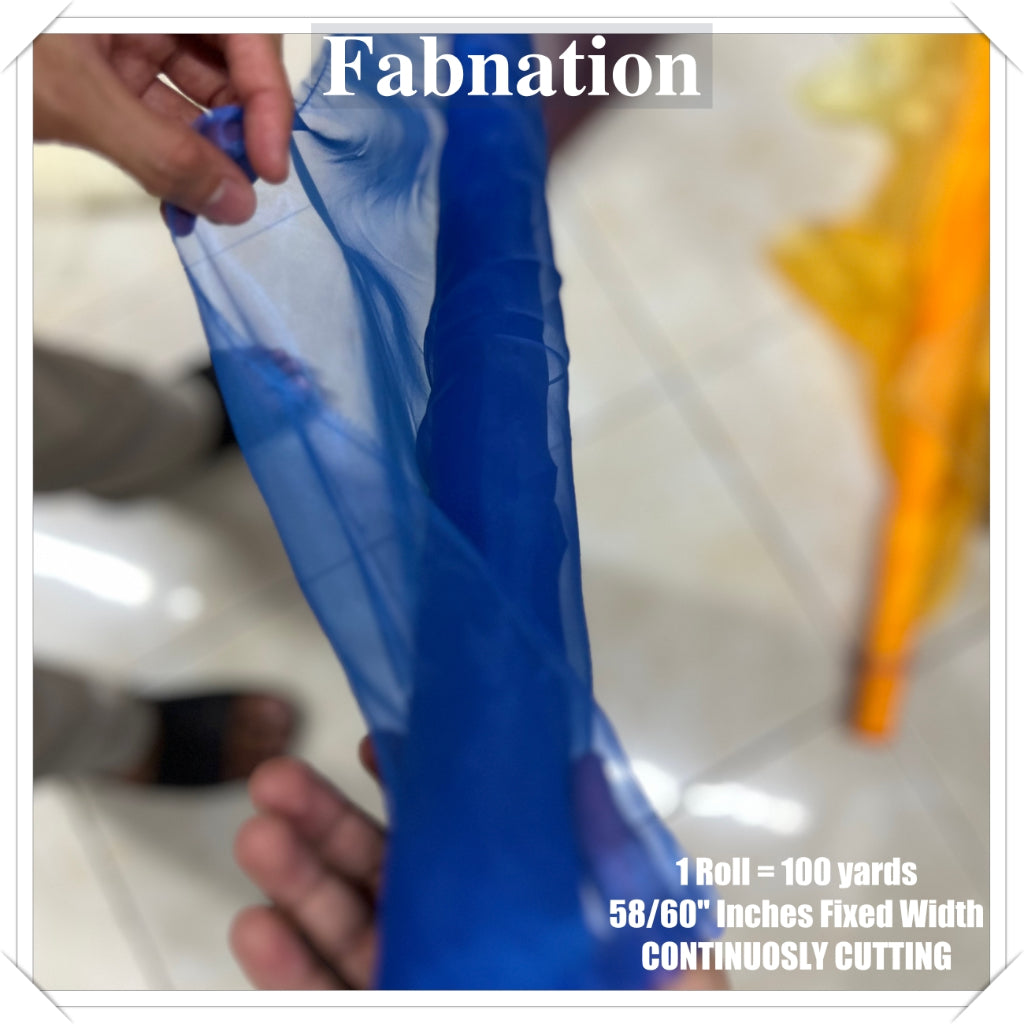 FROSTED ORGANZA PER ROLL = 100 YARDS FABRIC  58"/60" INCHES FIXED WIDTH / FABNATION