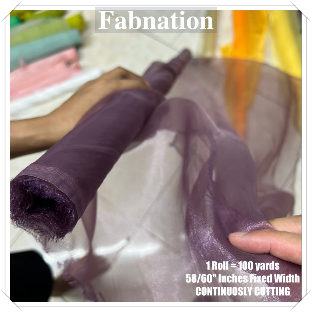 FROSTED ORGANZA PER ROLL = 100 YARDS FABRIC  58"/60" INCHES FIXED WIDTH / FABNATION